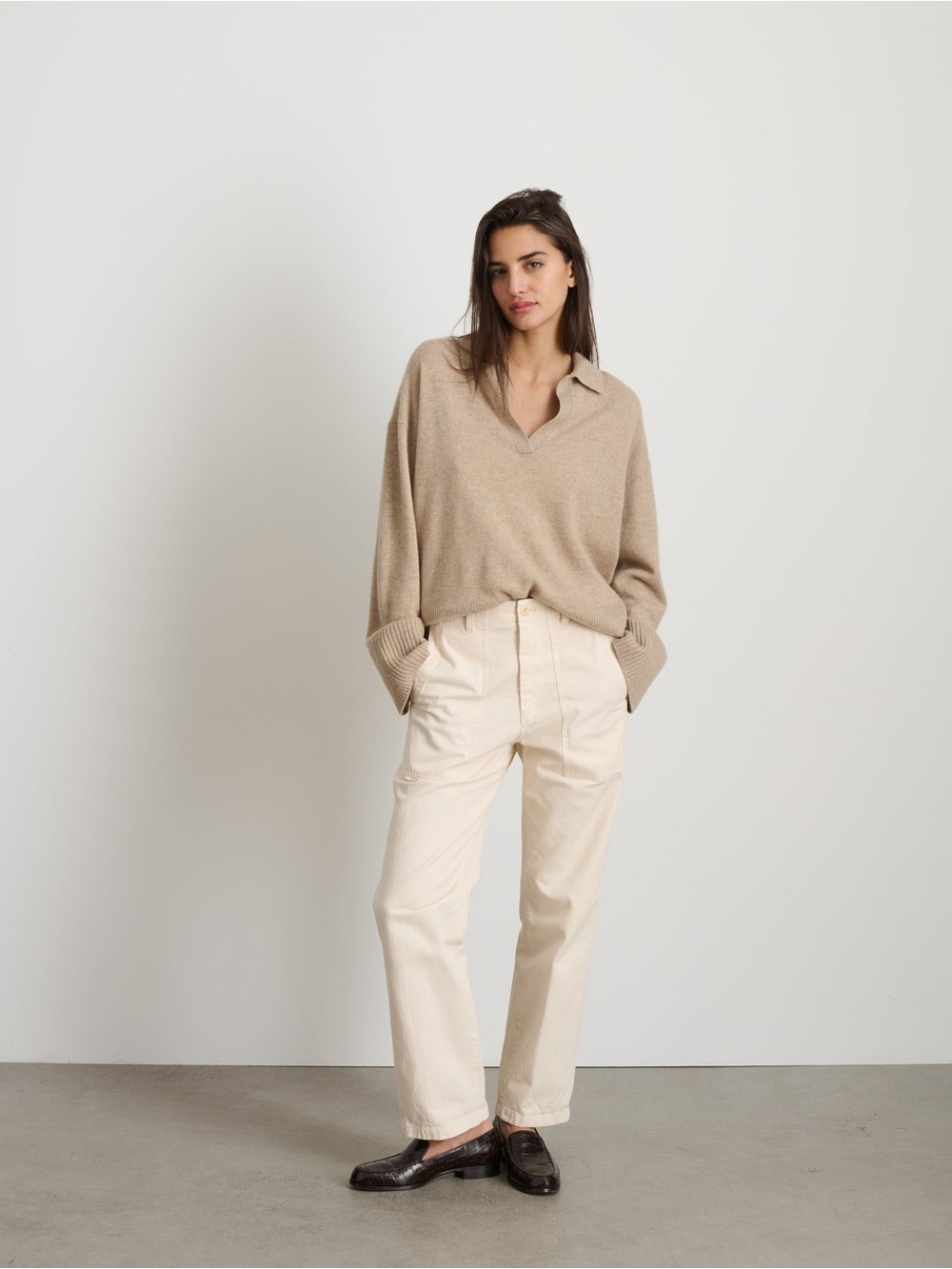Alex Mill Neil Pant in Herringbone Ivory Cotton Pants